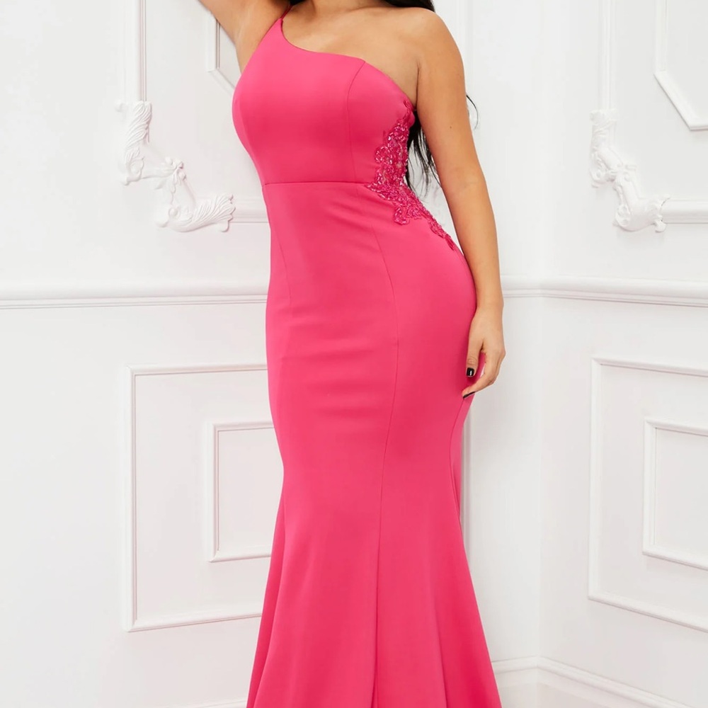Elegant Pink One-Shoulder Dress Maia Mermaid Fashion Nova PROM